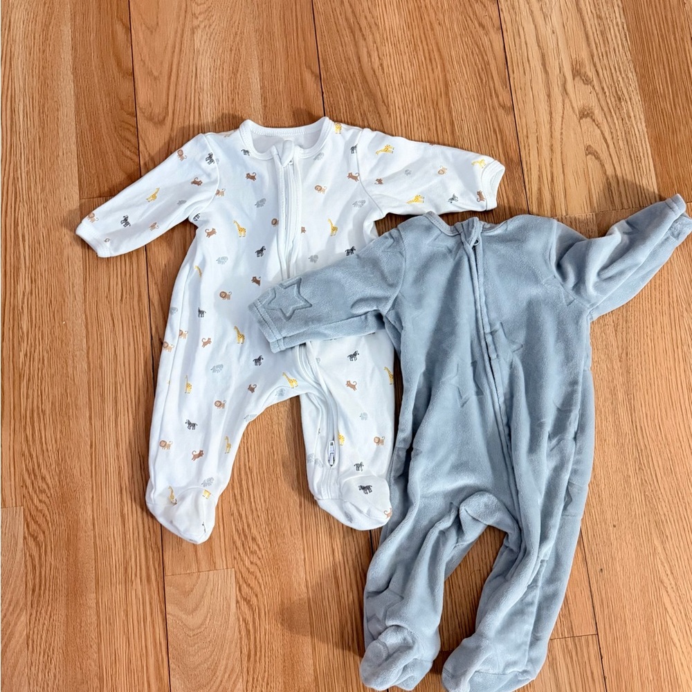 Cozy Kids One Piece Set - White and Gray